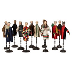Full Set of Twelve 19th Century French Original Guignol Puppets