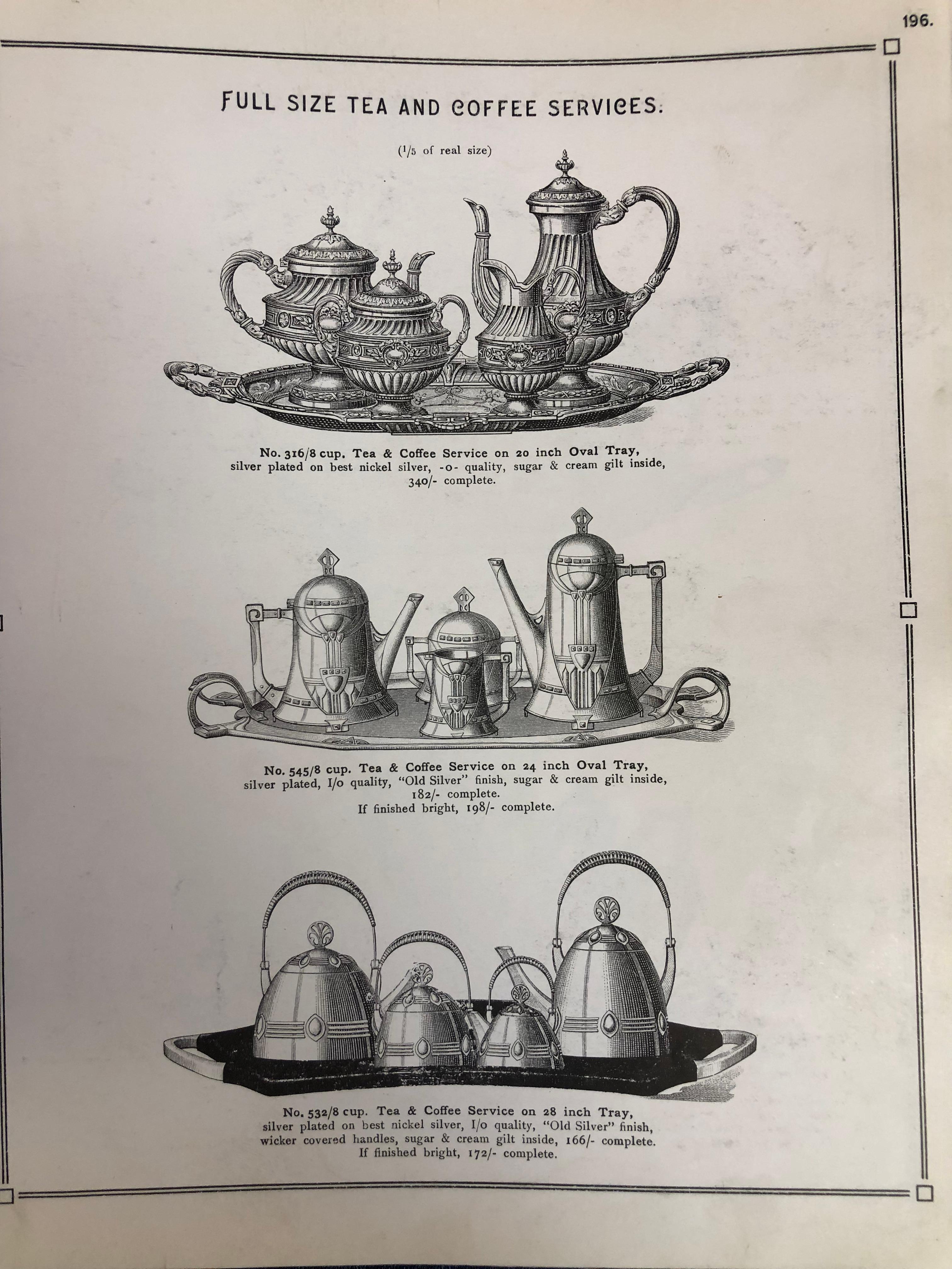 Tee- und Kaffeeservice im Jugendstil, Liberty, 1910, WMF im Angebot 7