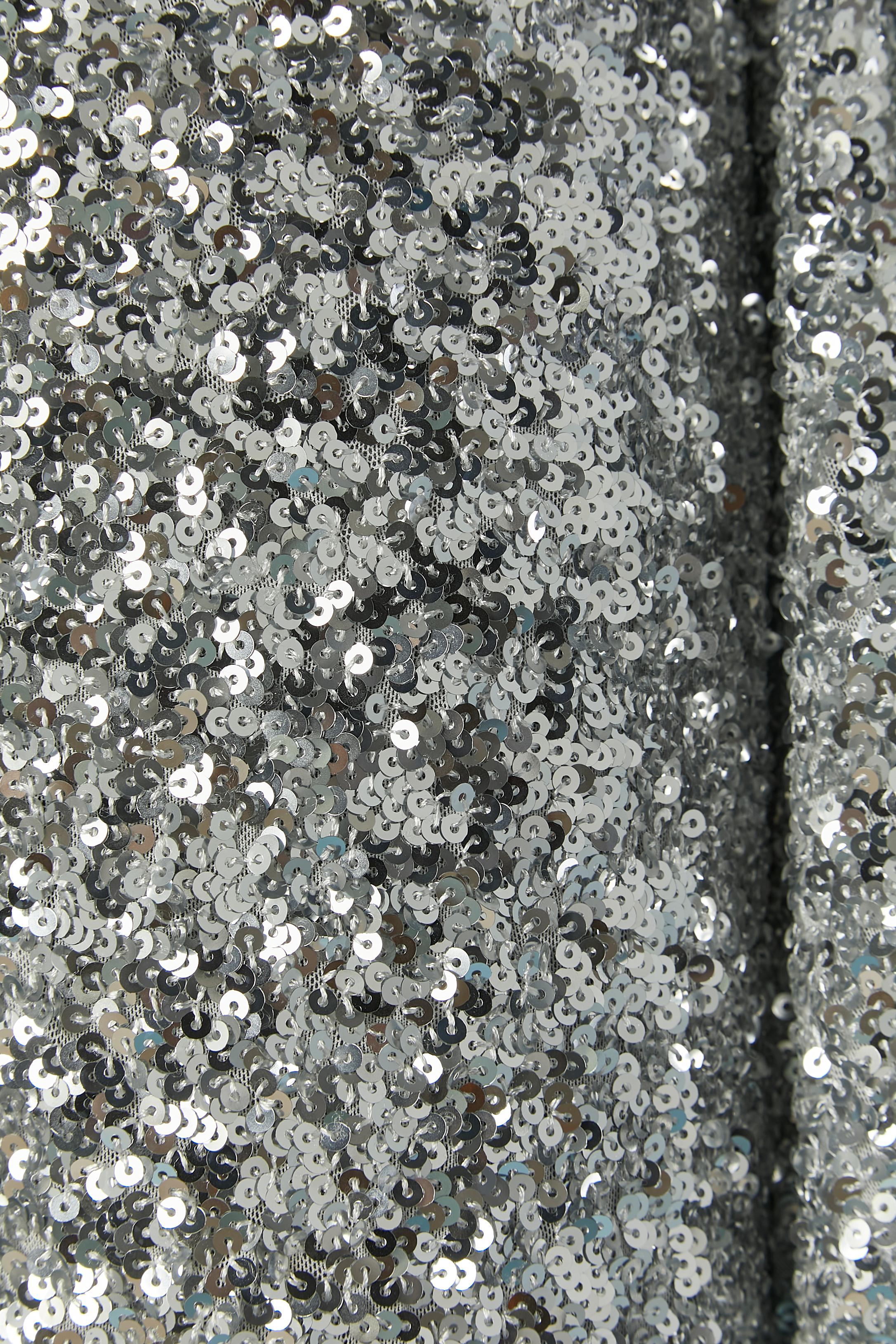 Argento Tuta intera in paillettes argento con maniche a palloncino ROTATE in vendita