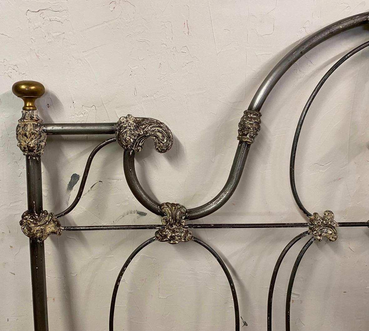 Cast Full Size Baroque Style Metal Bed For Sale
