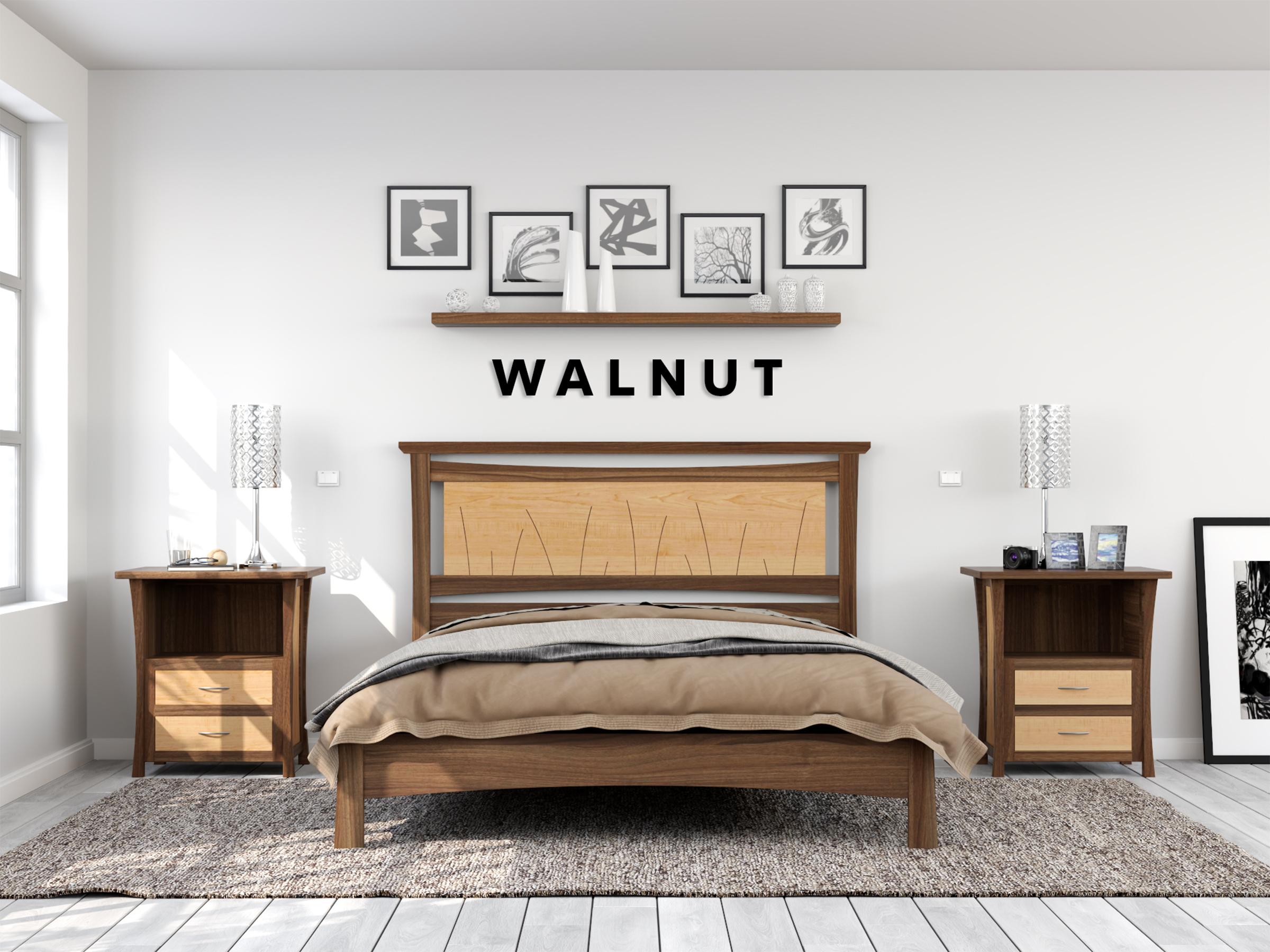 Full Size Coastal Style Bed Frame – Handcrafted Solid Wood with Slat Headboard For Sale 1