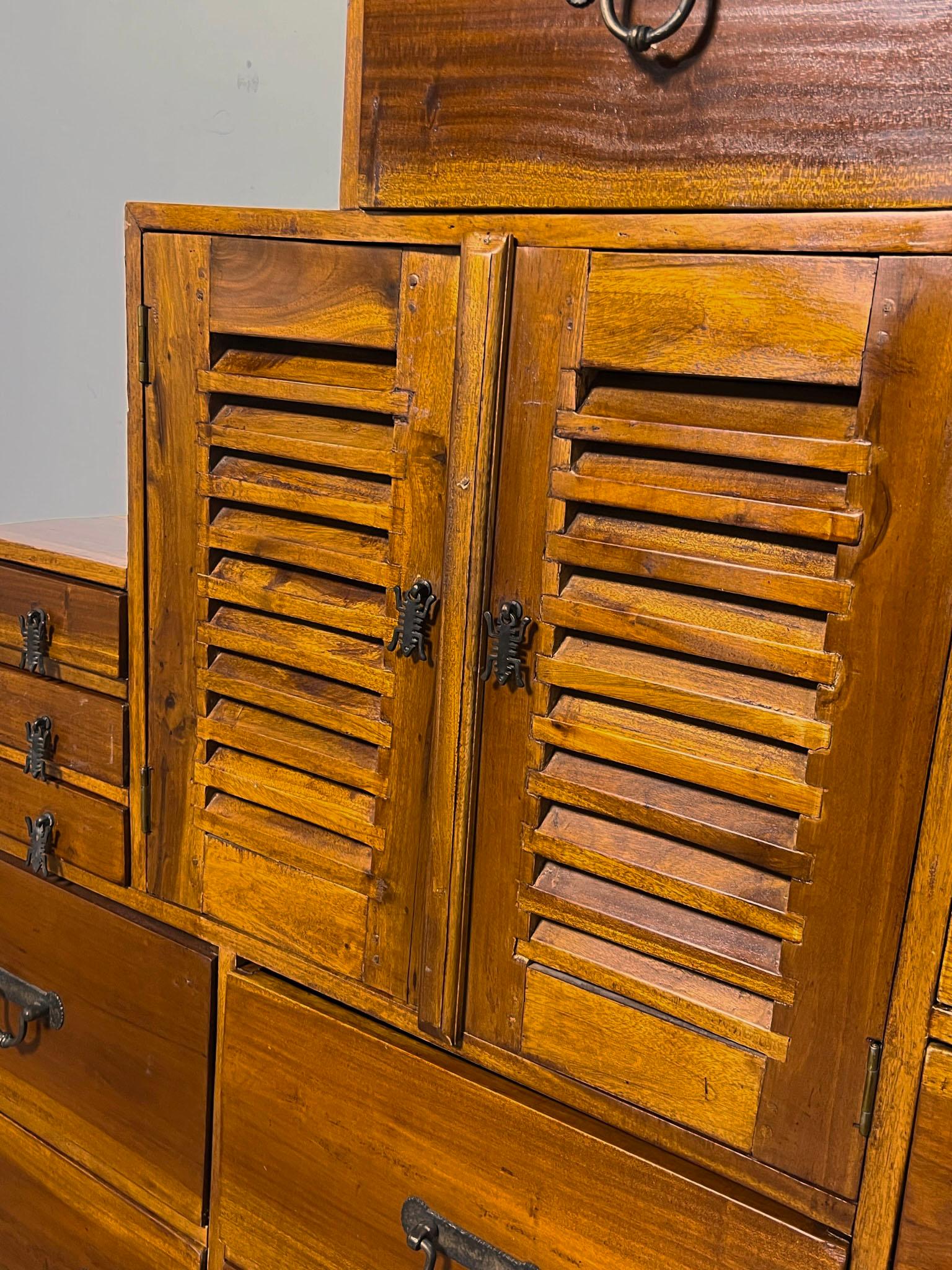 Mid-20th Century Full Size Japanese Mid Century Step Tansu