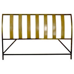 Full Size Mid Century Headboard by Harvey Probber of Brass and Mahogany