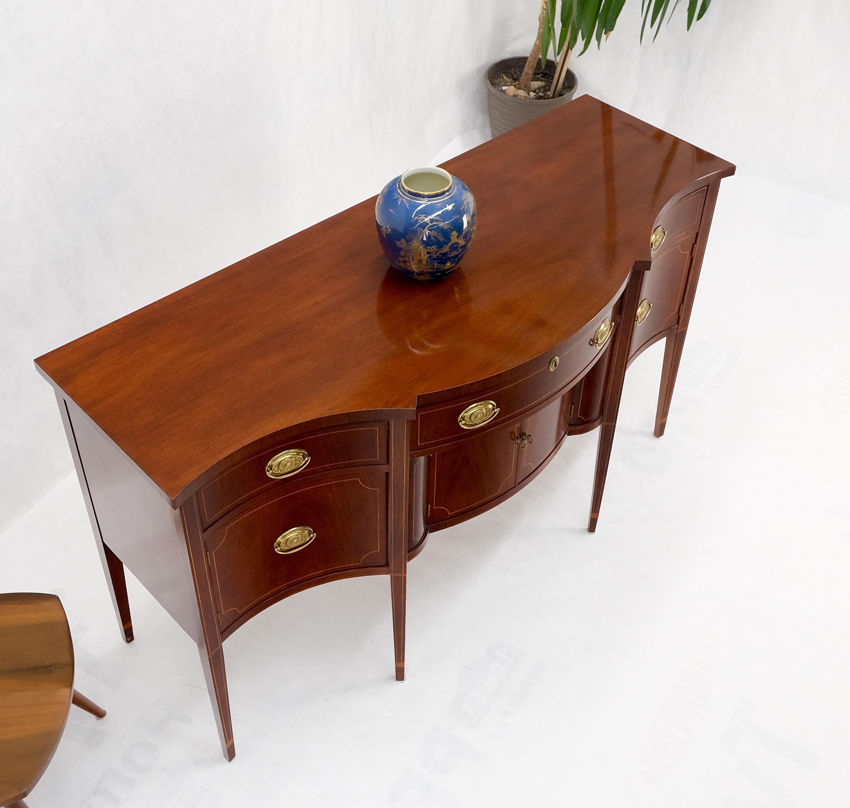 Full Size Pencil Inlaid Mahogany Federal SideBoard Server Buffet by Baker MINT! For Sale 12