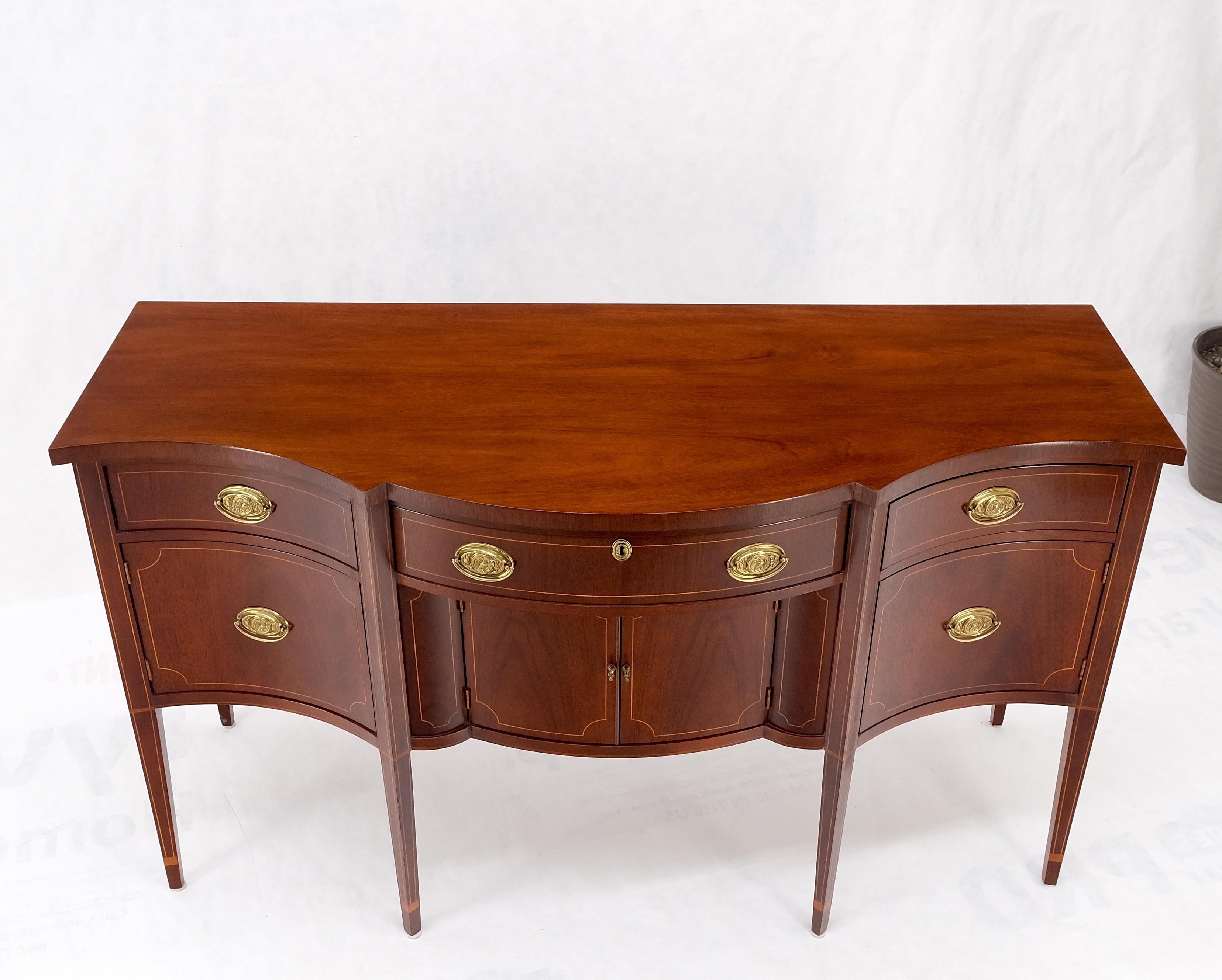 Full Size Pencil Inlaid Mahogany Federal SideBoard Server Buffet by Baker MINT! For Sale 13