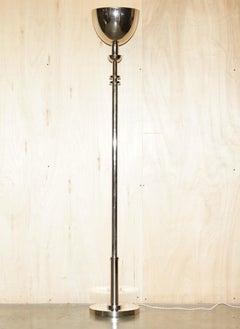 FULL SiZE RALPH LAUREN DESIGNER CHROME TORCHIERE FLOOR LAMP EX DISPLAY USE ONLY