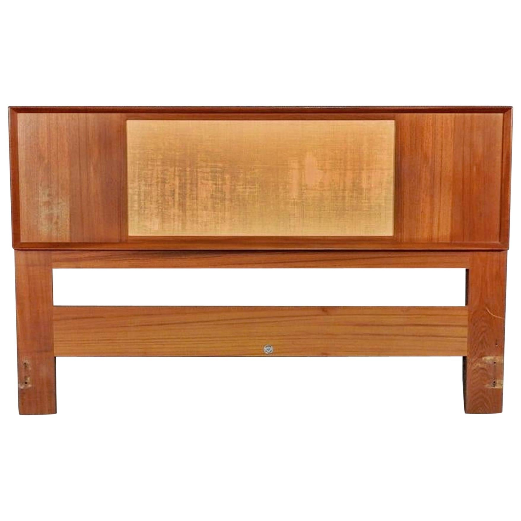 Illuminated Teak headboard with built in side tables at 1stDibs