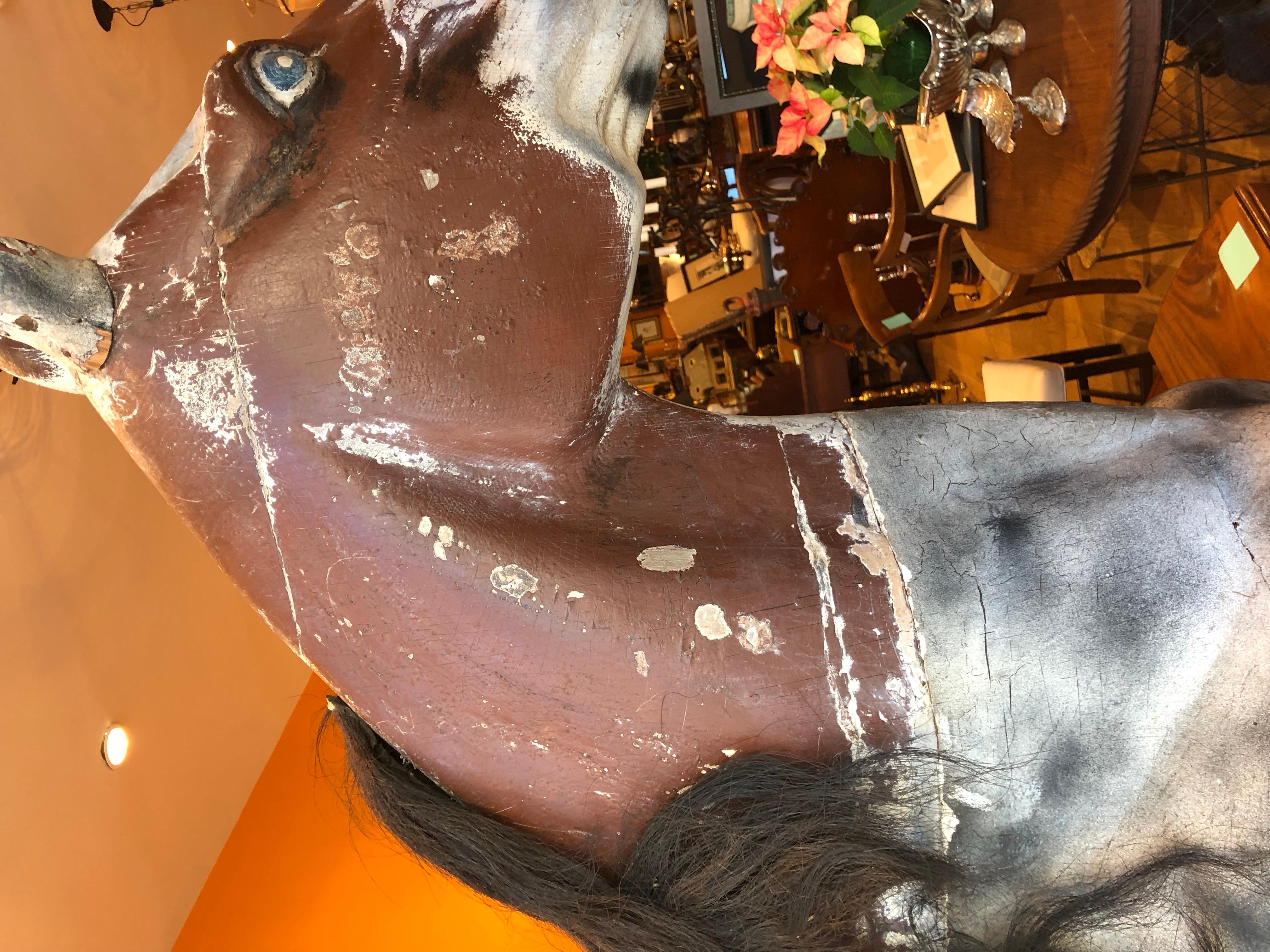 Full Size Wood Carved Horse, circa 1880 8