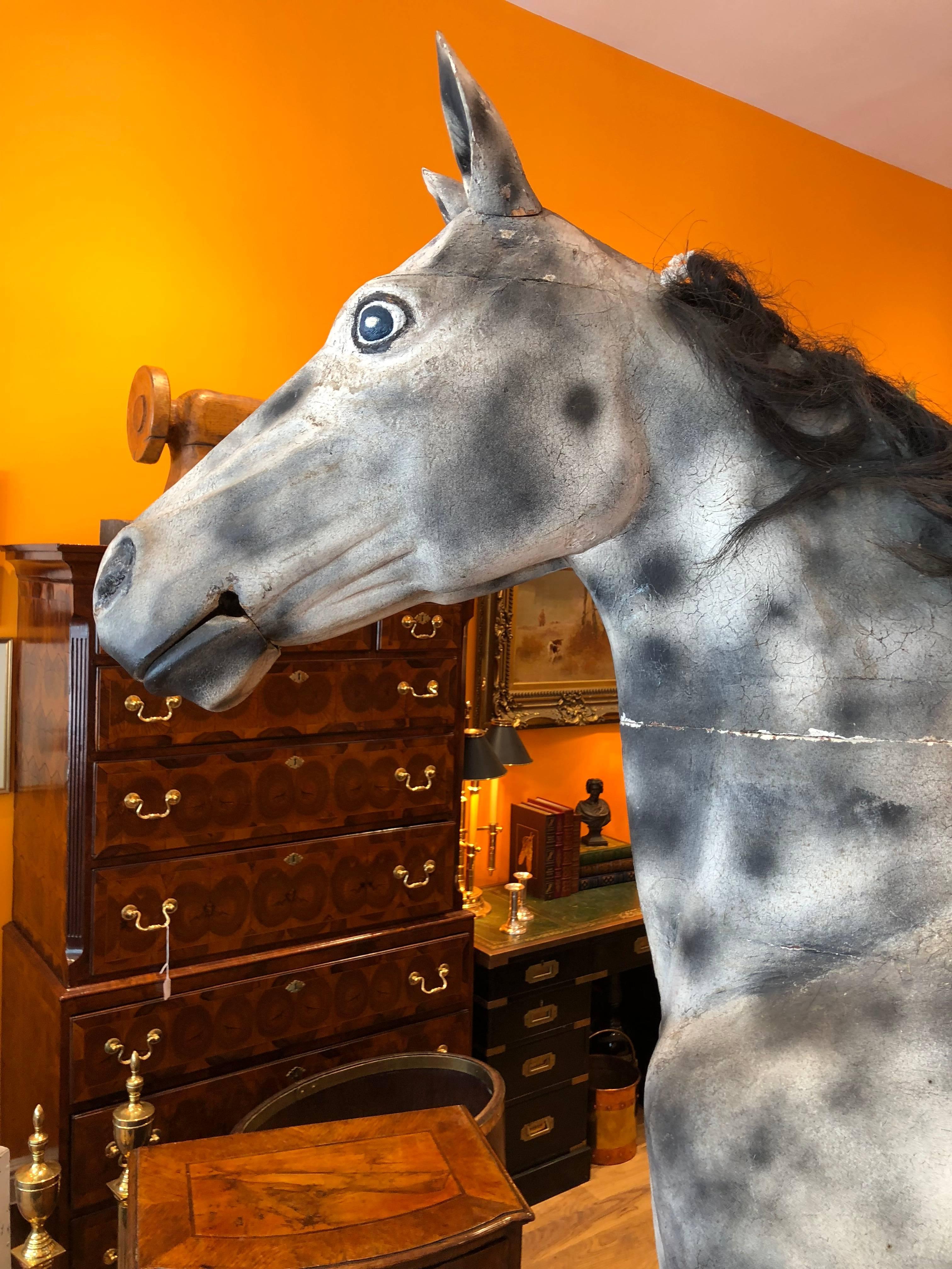 Canadian Full Size Wood Carved Horse, circa 1880
