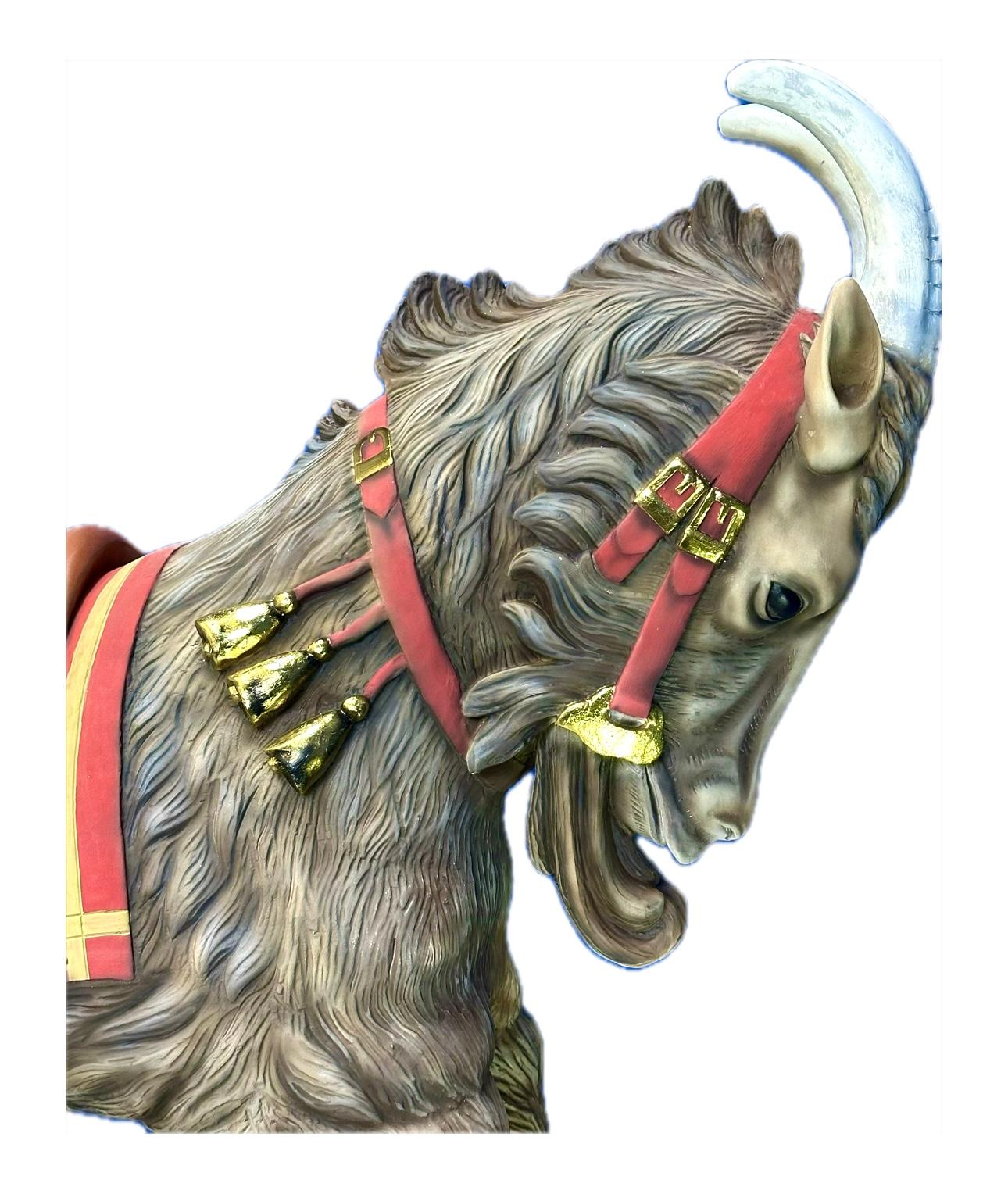 Bois Chèvre de carrousel en bois. en vente