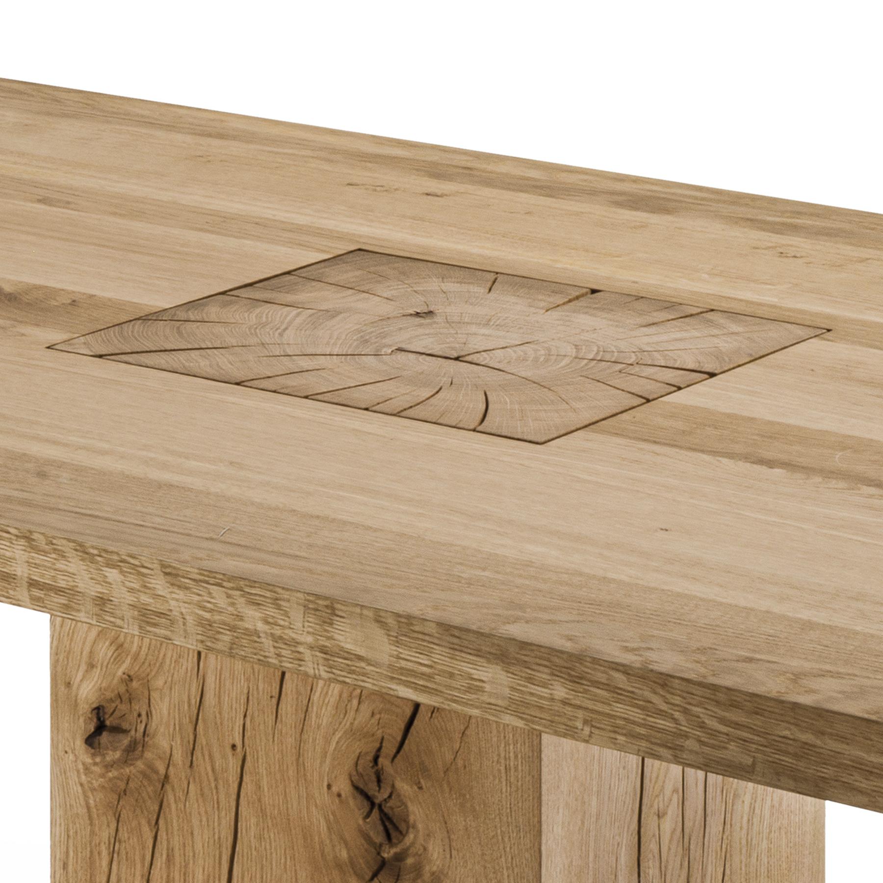 Hand-Crafted Full Wood Oak Dining Table For Sale