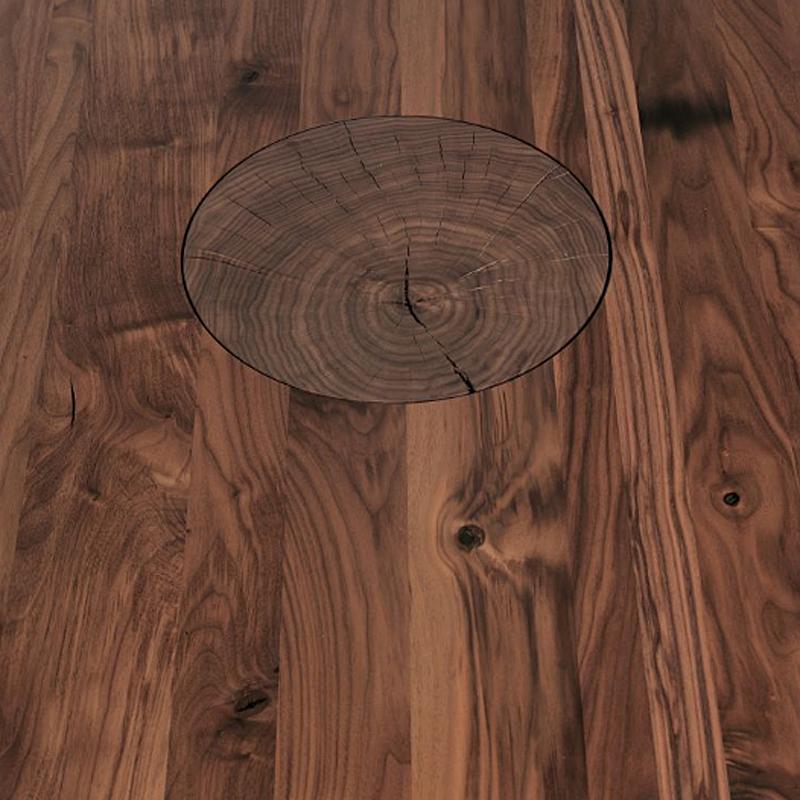 round wood block coffee table