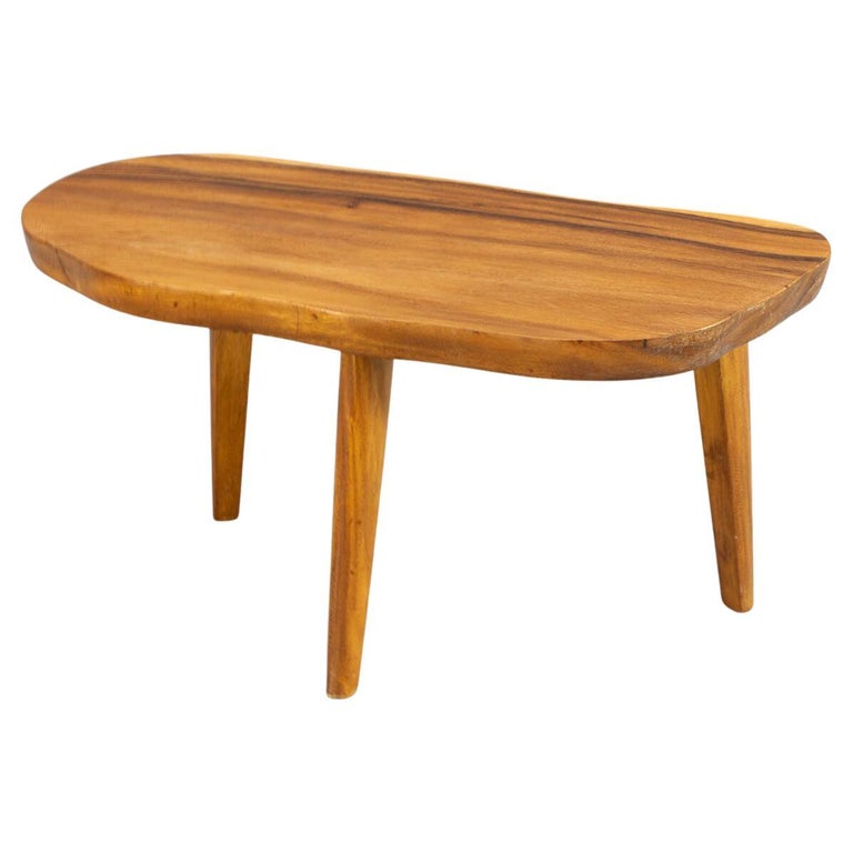 Full Wooden Design Side Table in the Style of Nakashima For Sale