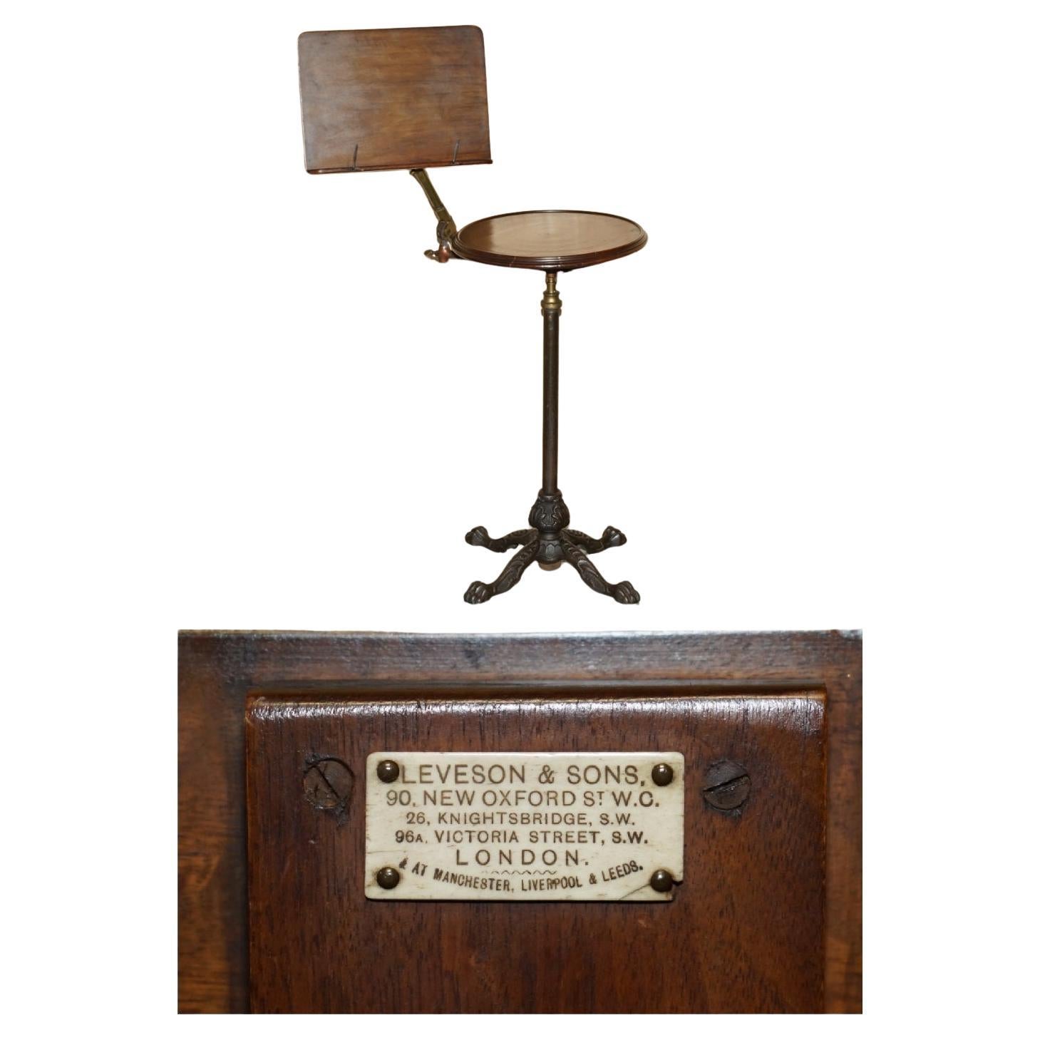Table à musique ancienne de ViCTORIAN LEVESON & SON'S METAL READING en vente