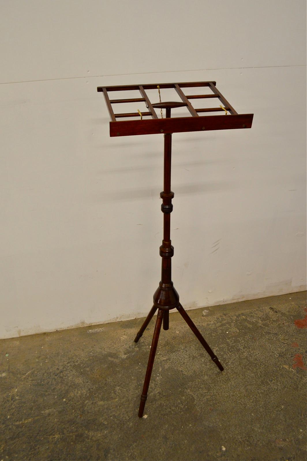 Regency Fully Adjustable Mahogany Music Stand For Sale