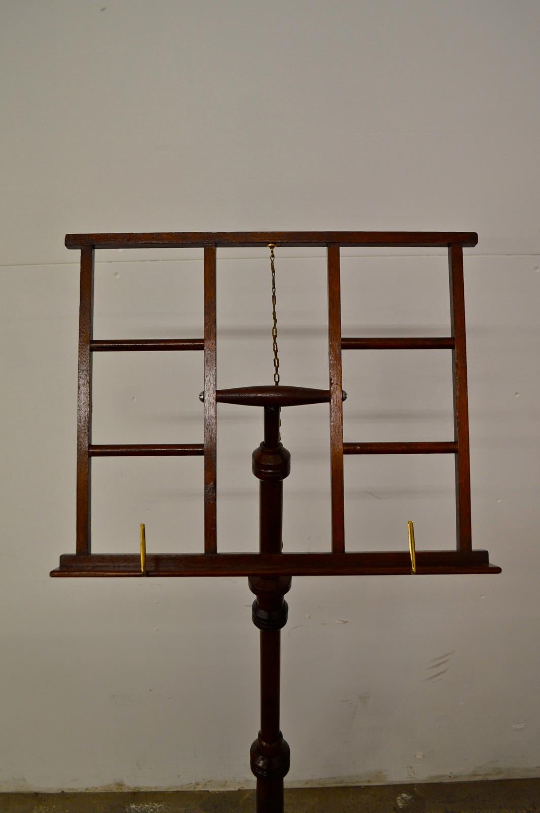 British Fully Adjustable Mahogany Music Stand For Sale