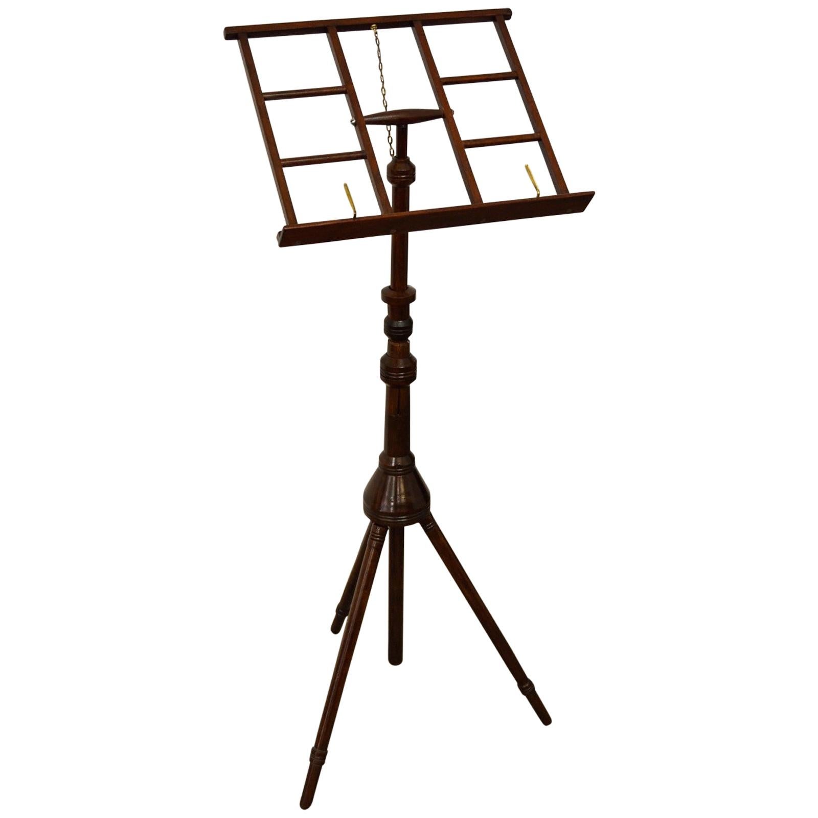 Fully Adjustable Mahogany Music Stand For Sale