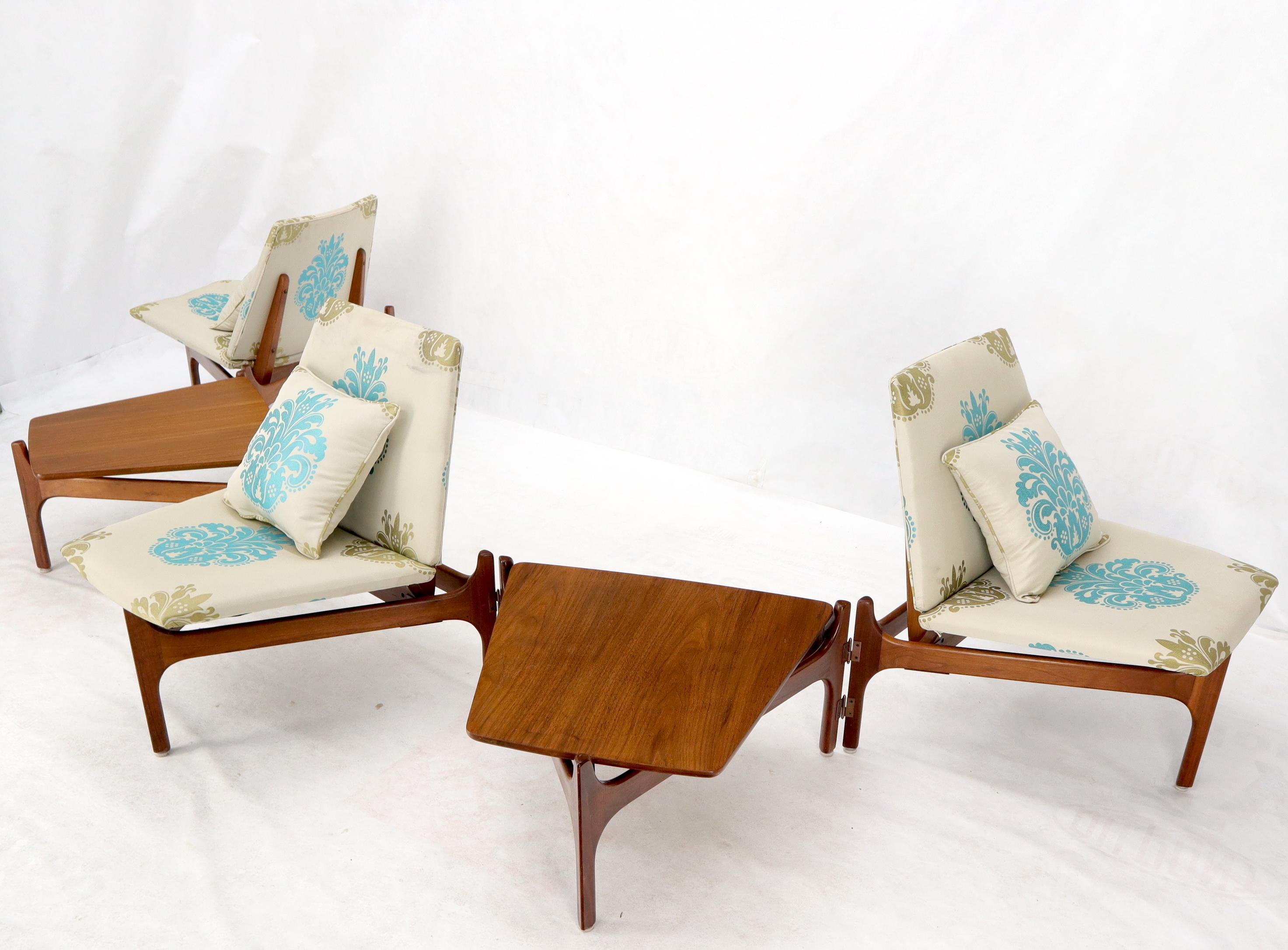 Mid-Century Modern Fully Adjustable Modular Sofa Lounge Chairs Coffee Side Table Set Sofa