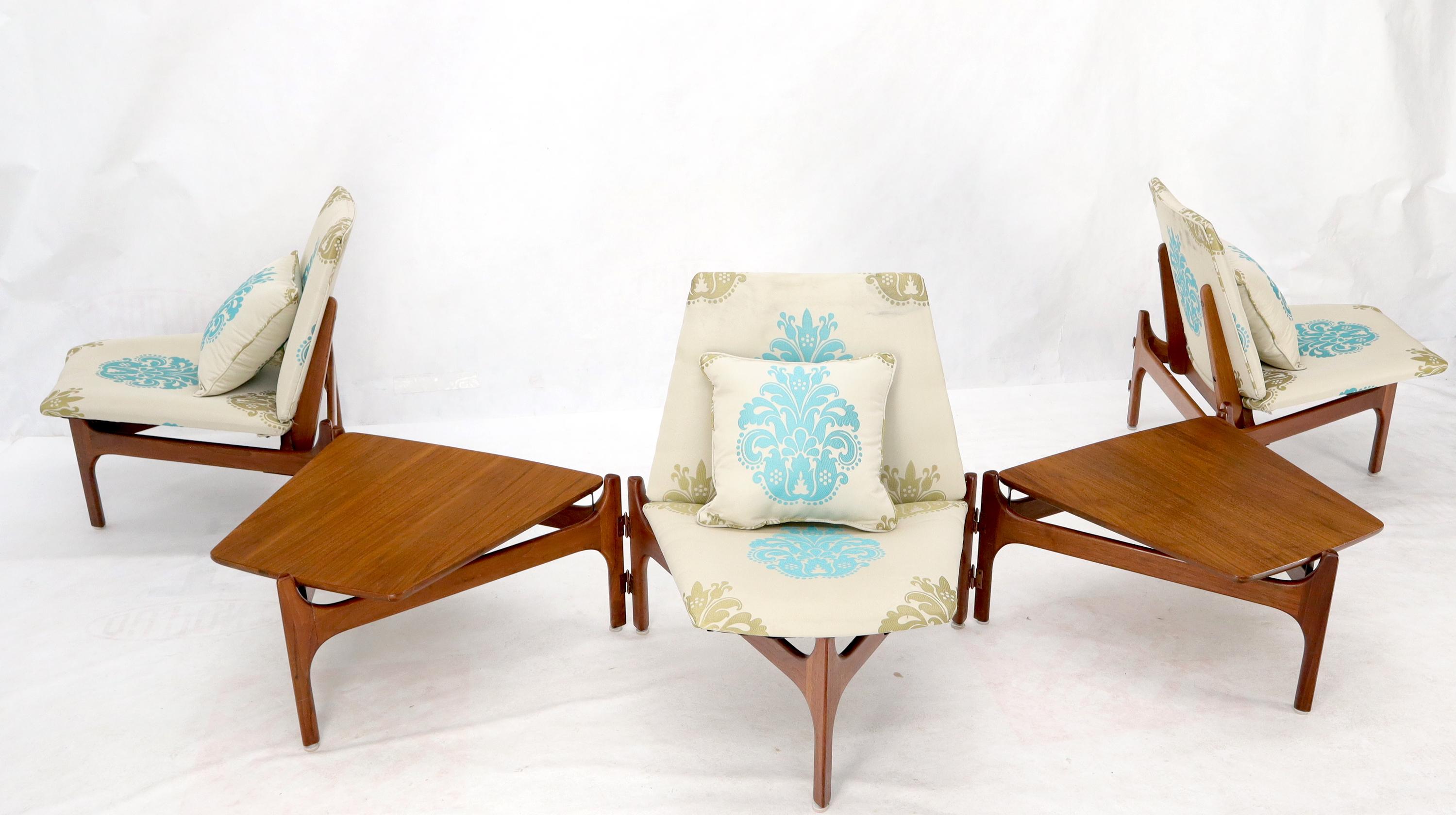 Walnut Fully Adjustable Modular Sofa Lounge Chairs Coffee Side Table Set Sofa