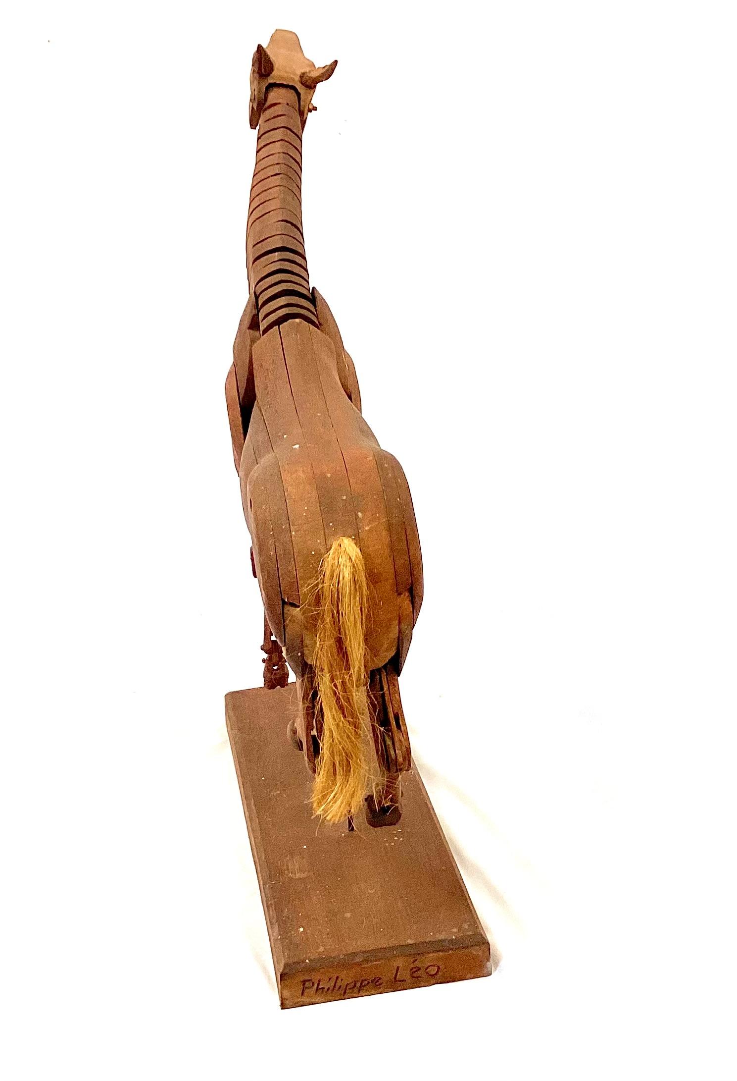 Folk Art Fully Articulated Artist's Model Of Horse, Signed For Sale