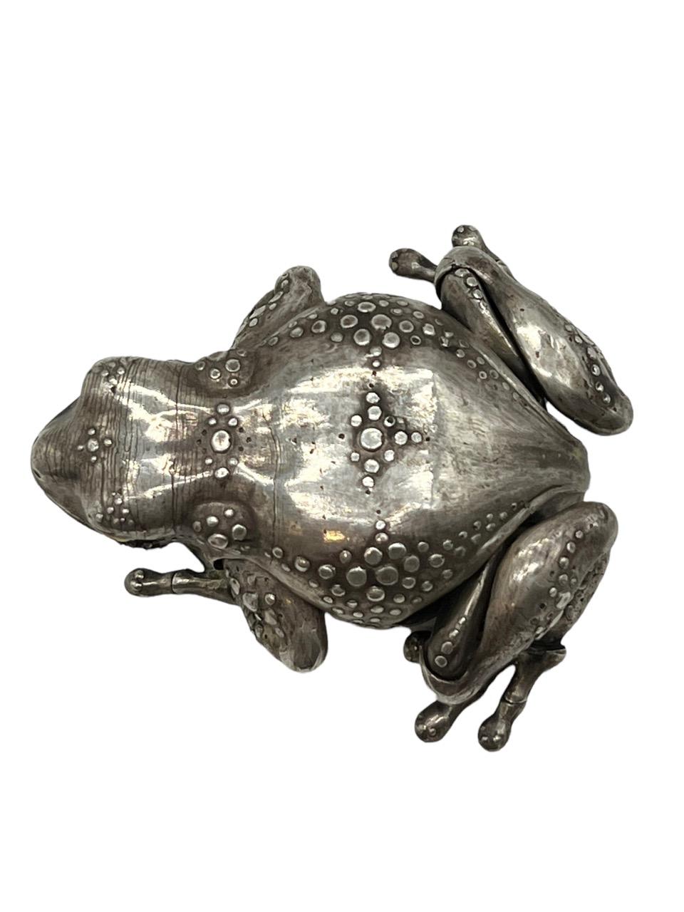 Oleg Konstantinov Fully Articulated Frog Made of Sterling Silver For Sale 5