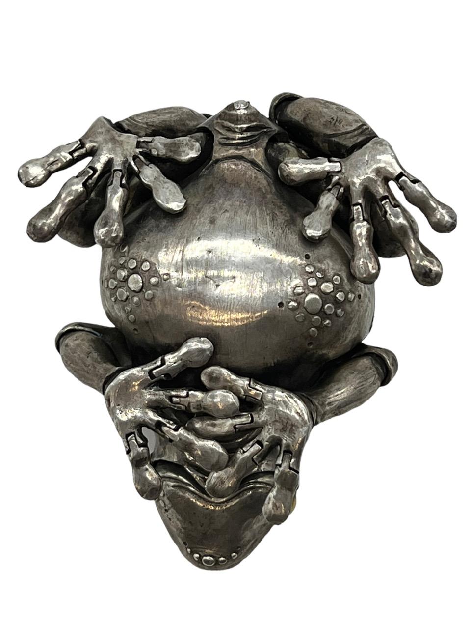 Oleg Konstantinov Fully Articulated Frog Made of Sterling Silver For Sale 10