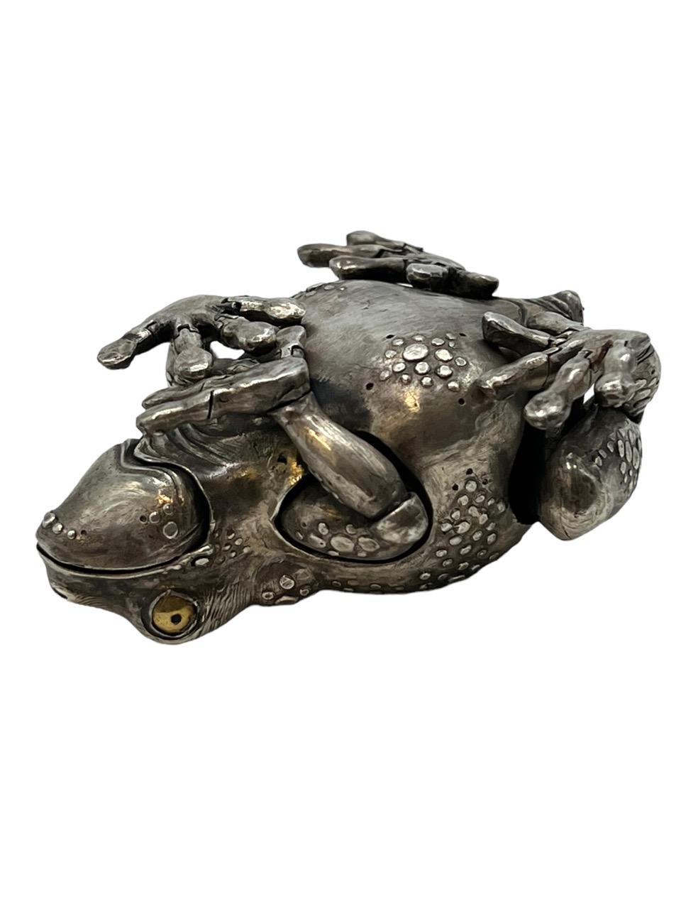 Oleg Konstantinov Fully Articulated Frog Made of Sterling Silver For Sale 11