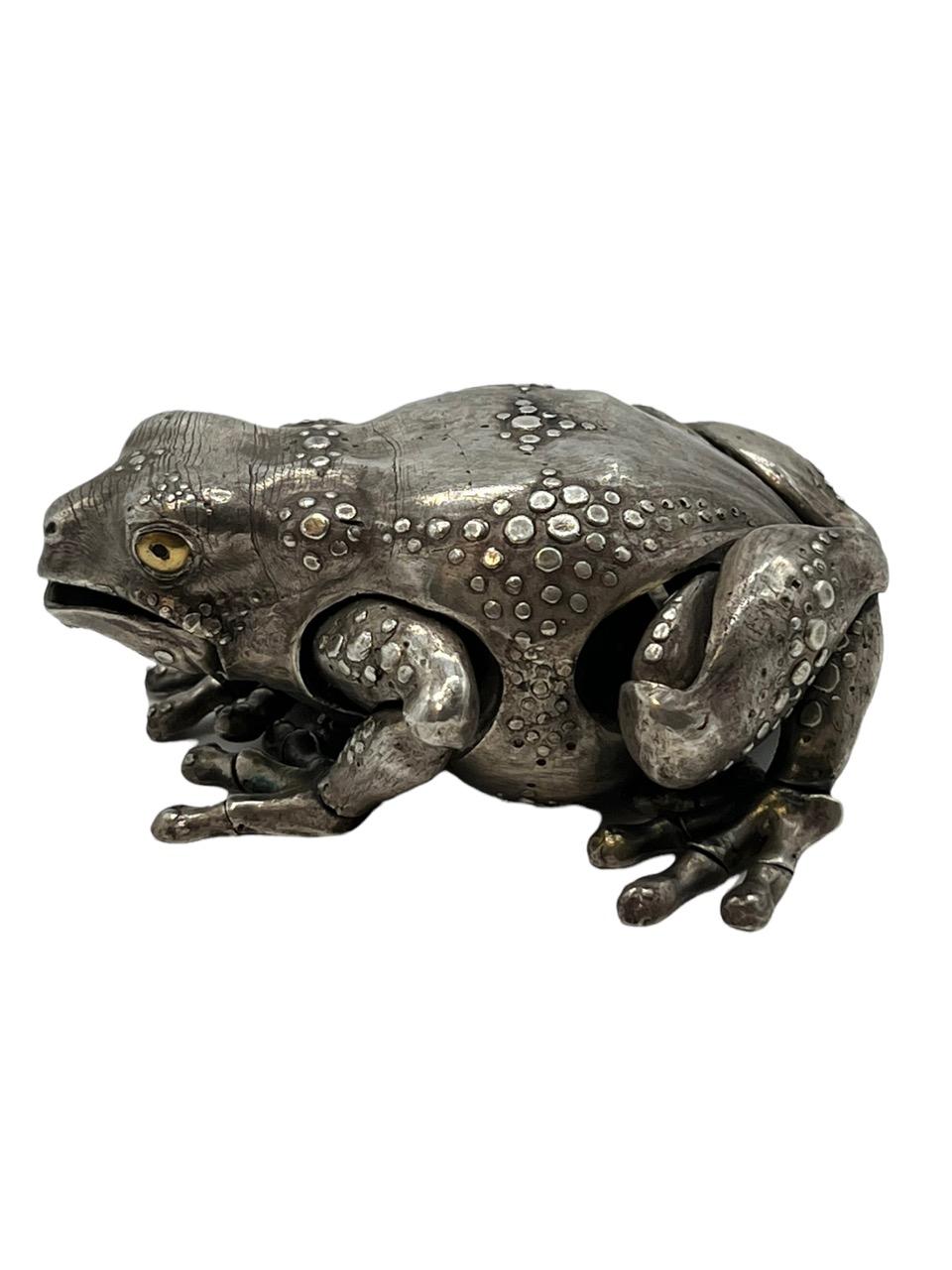 Frog entièrement articulé en argent sterling de l'artiste Oleg Konstantinov 2