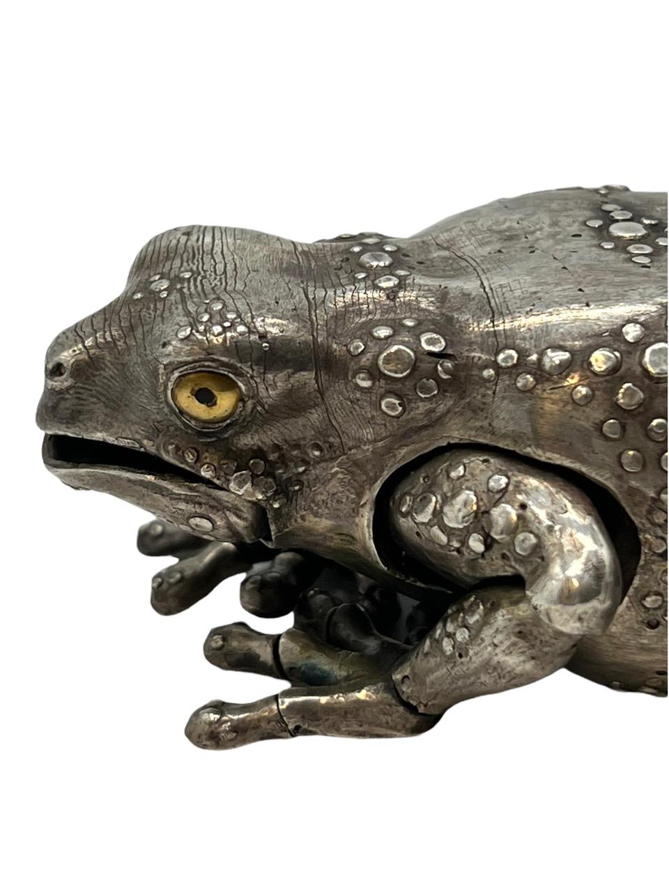 Frog entièrement articulé en argent sterling de l'artiste Oleg Konstantinov 3
