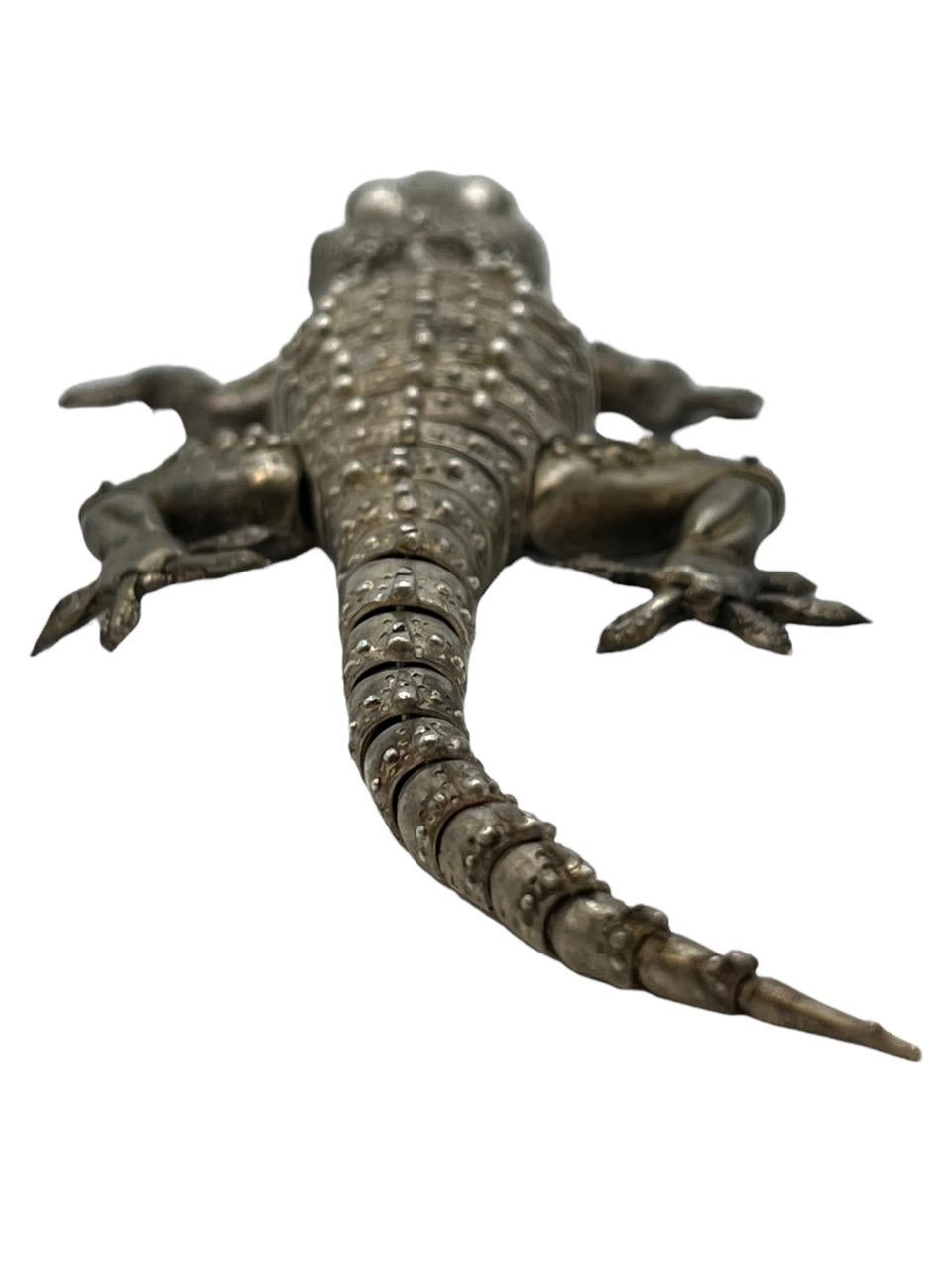 Oleg Konstantinov Fully Articulated Gecko Made of Sterling Silver For Sale 6