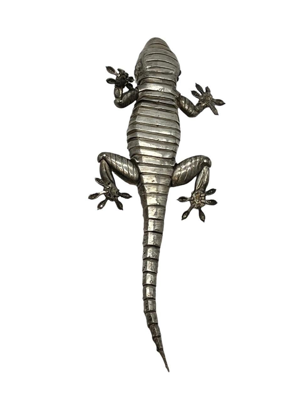 Oleg Konstantinov Fully Articulated Gecko Made of Sterling Silver For Sale 7