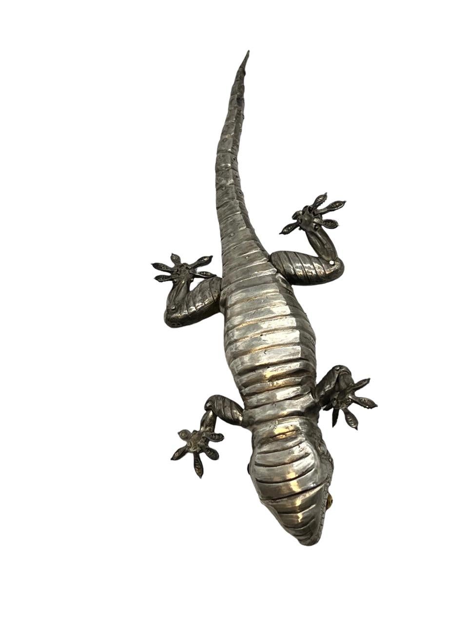 Oleg Konstantinov Fully Articulated Gecko Made of Sterling Silver For Sale 8