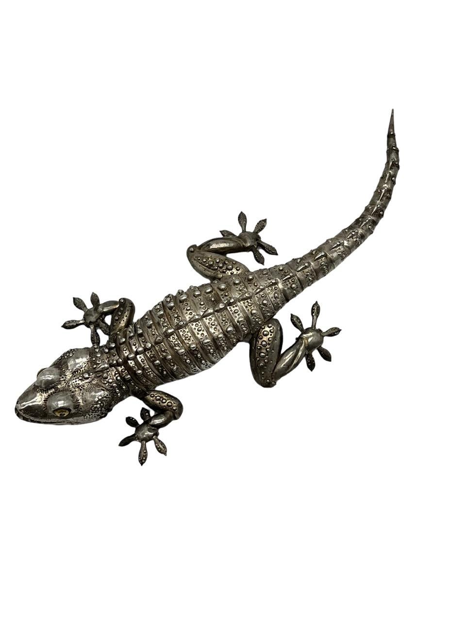 Oleg Konstantinov Fully Articulated Gecko Made of Sterling Silver For Sale 1