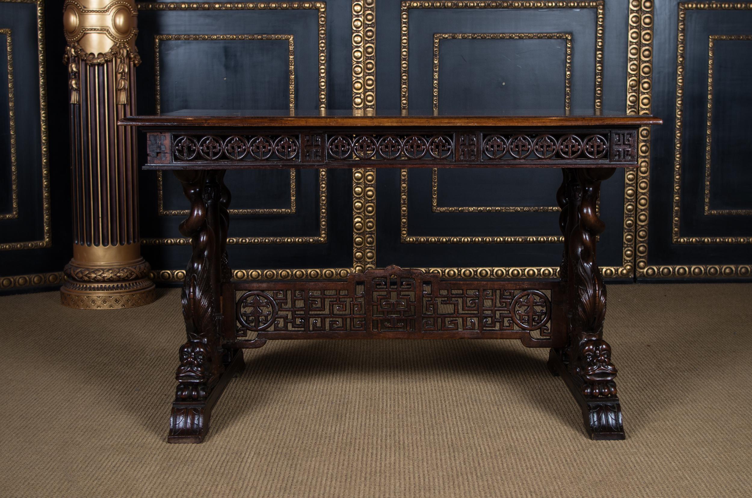 Baroque Fully Carved Table Probably Asia Around 1850