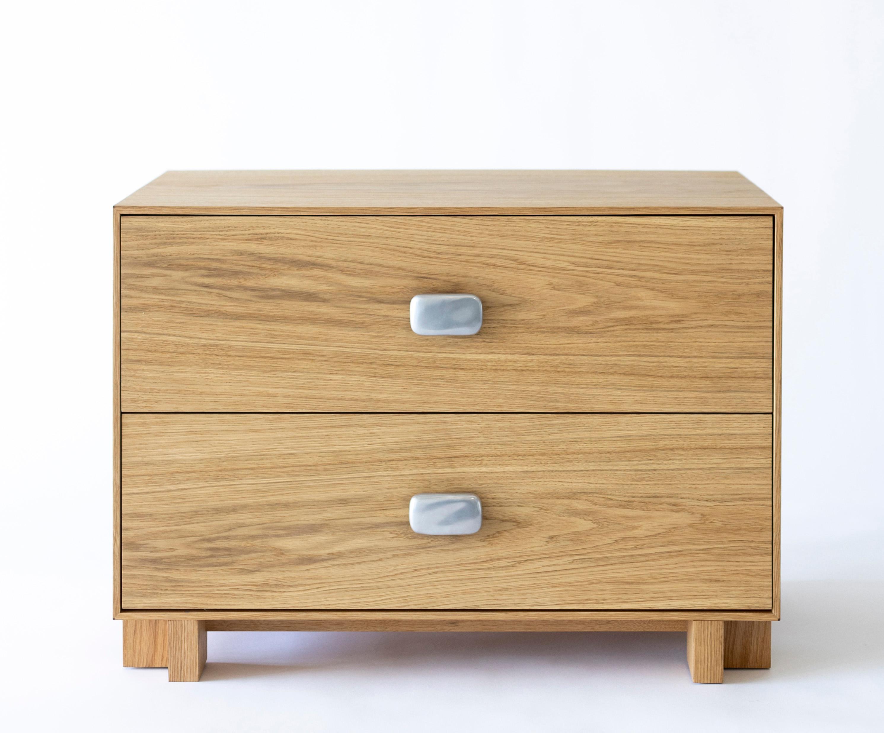 Contemporary Fully Customizable Oak Two-Drawer Westbury Nightstand by Arvo Ray For Sale