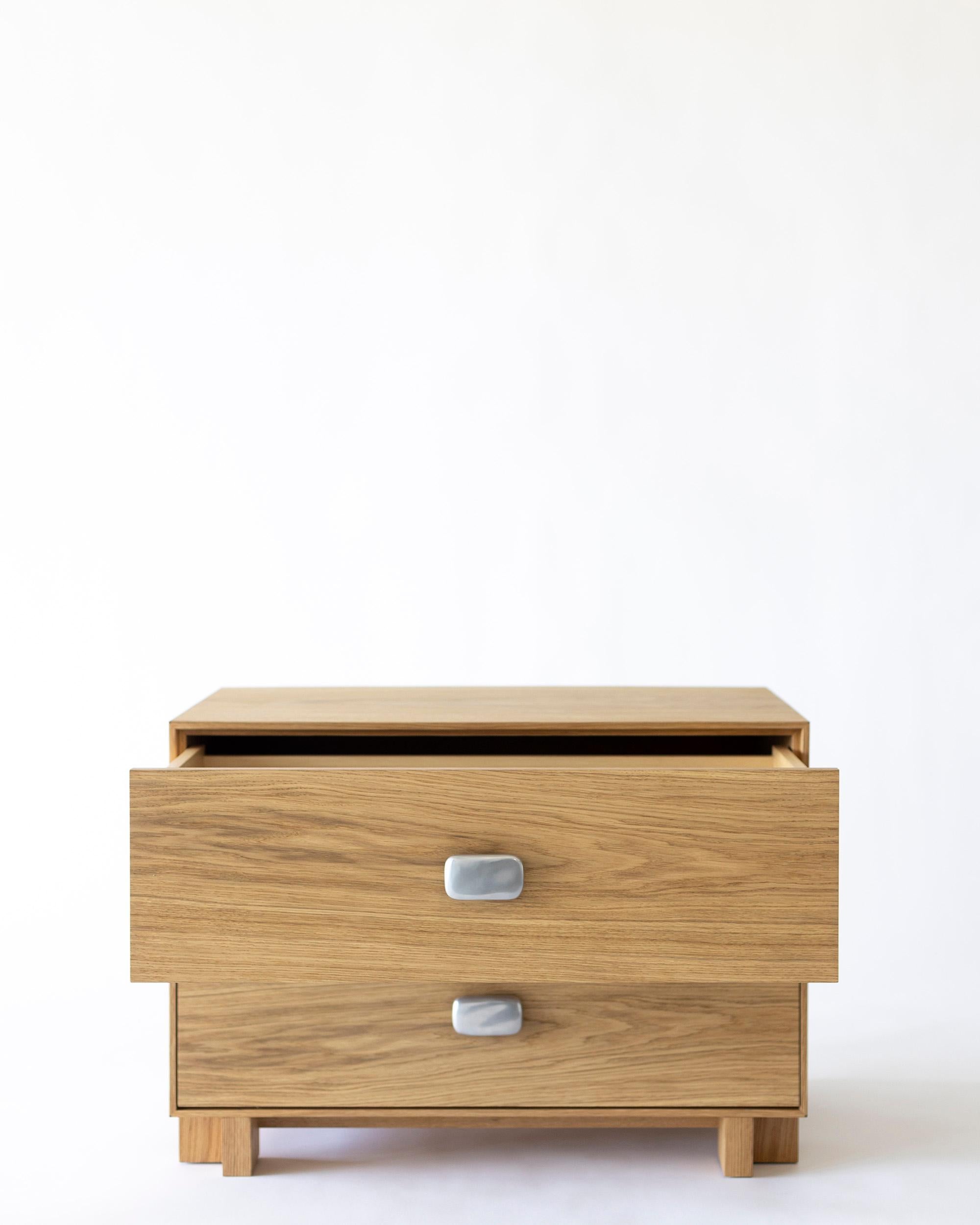 Fully Customizable Oak Two-Drawer Westbury Nightstand by Arvo Ray For Sale 1