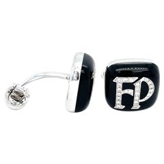 Gemelli da uomo in oro 18 carati 2-3 personaggi con diamante, completamente personalizzati