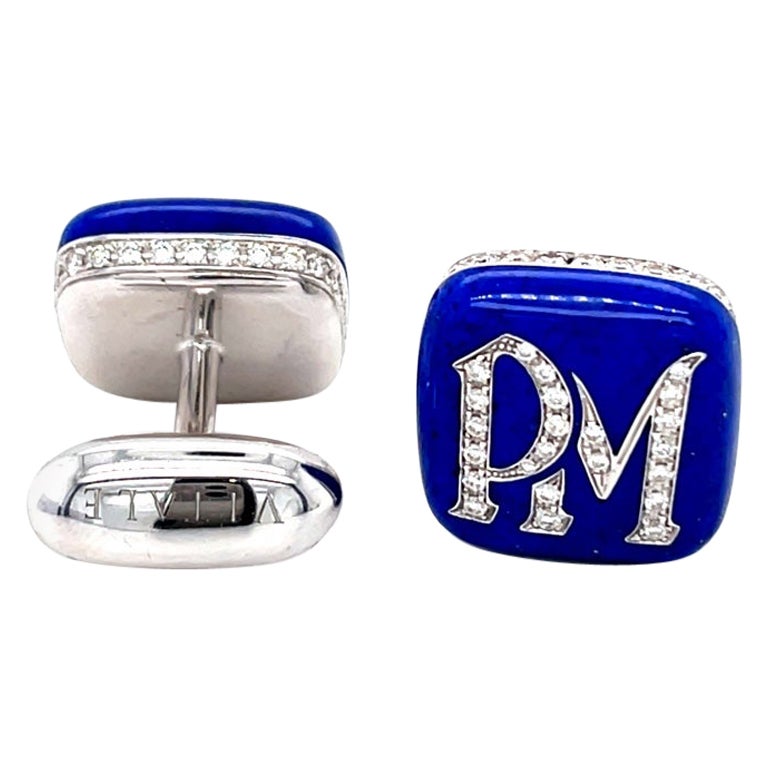 Fully Customized 18 Karat Gold 2-3 Characters Diamond Men's Cufflinks