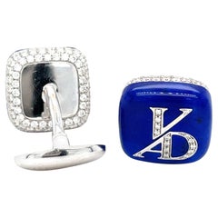 Gemelli da uomo in oro 18 carati 2-3 personaggi con diamante, completamente personalizzati