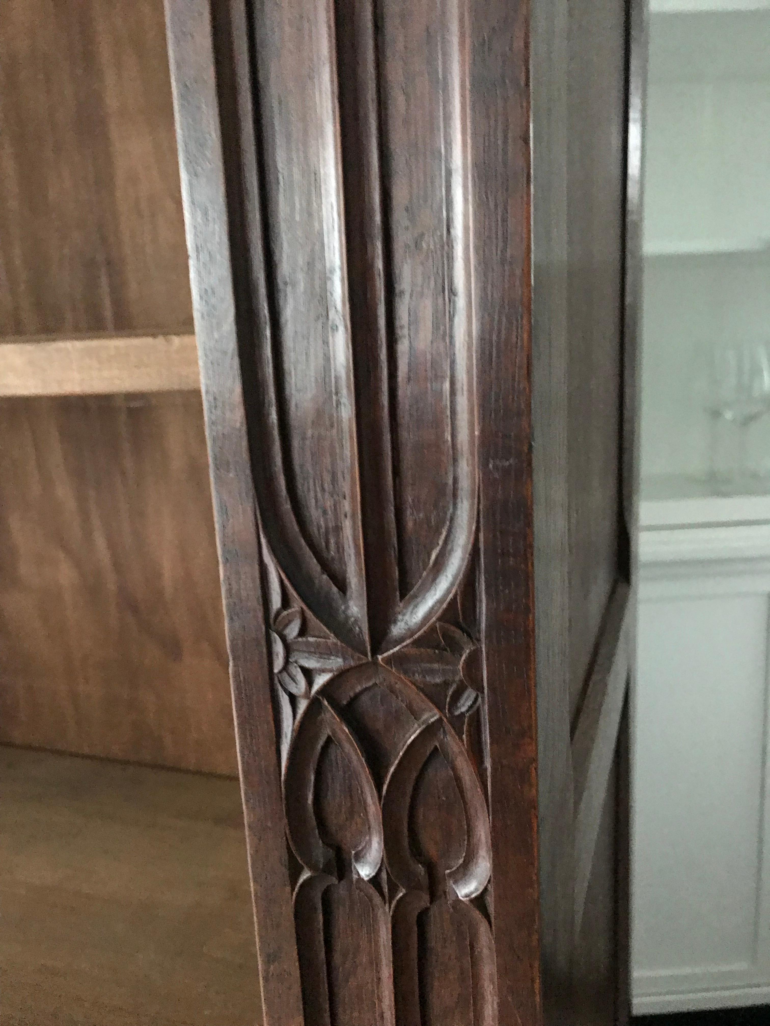 Fully Dismountable Handcrafted & Carved Gothic Revival Open Bookcase of Oakwood 9