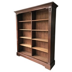 Fully Dismountable Handcrafted 
Carved Gothic Revival Open Bookcase of Oakwood