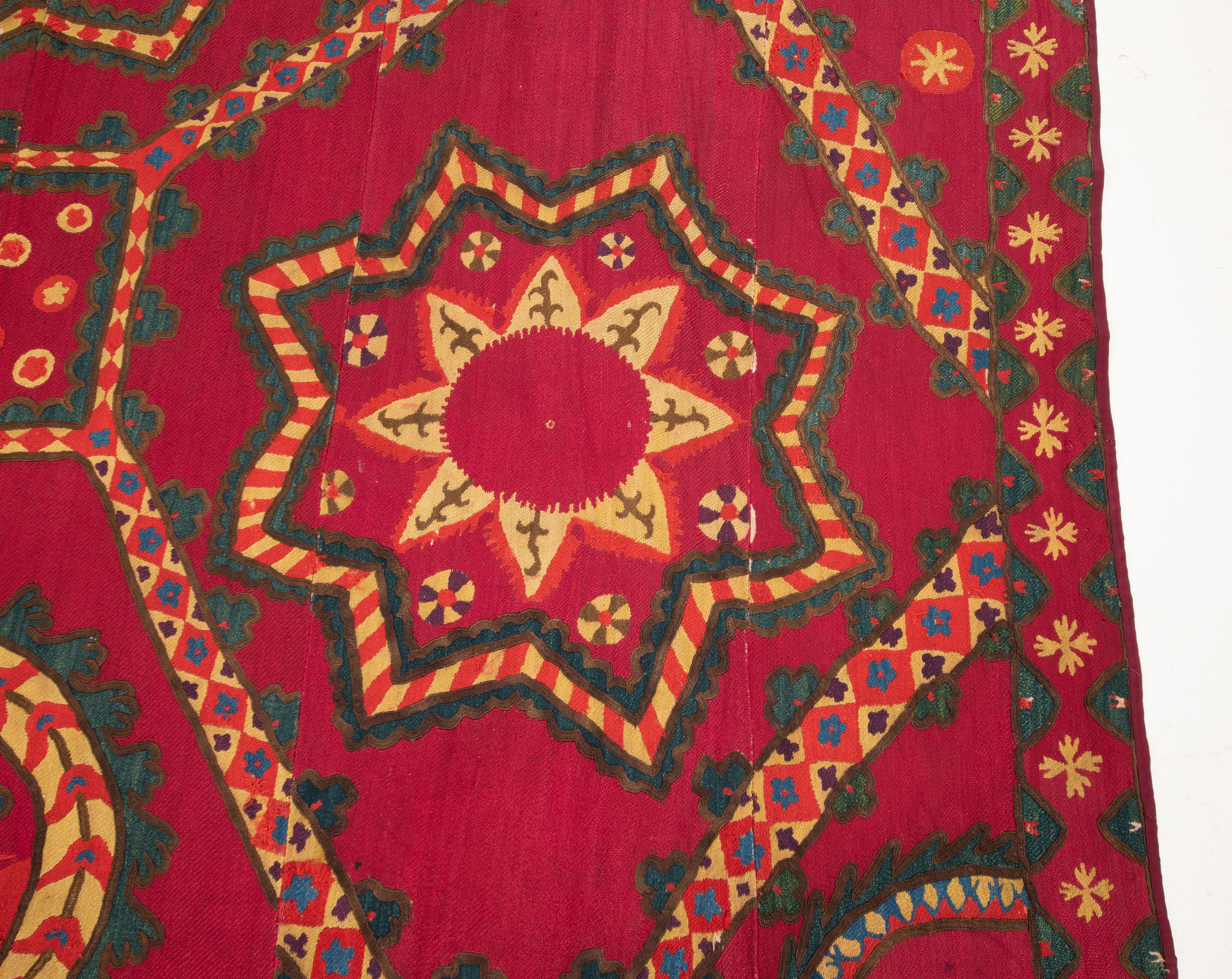 Fully Embroidered Antique Suzani from Pishkent, Uzbekistan, Late 19th C. For Sale 5
