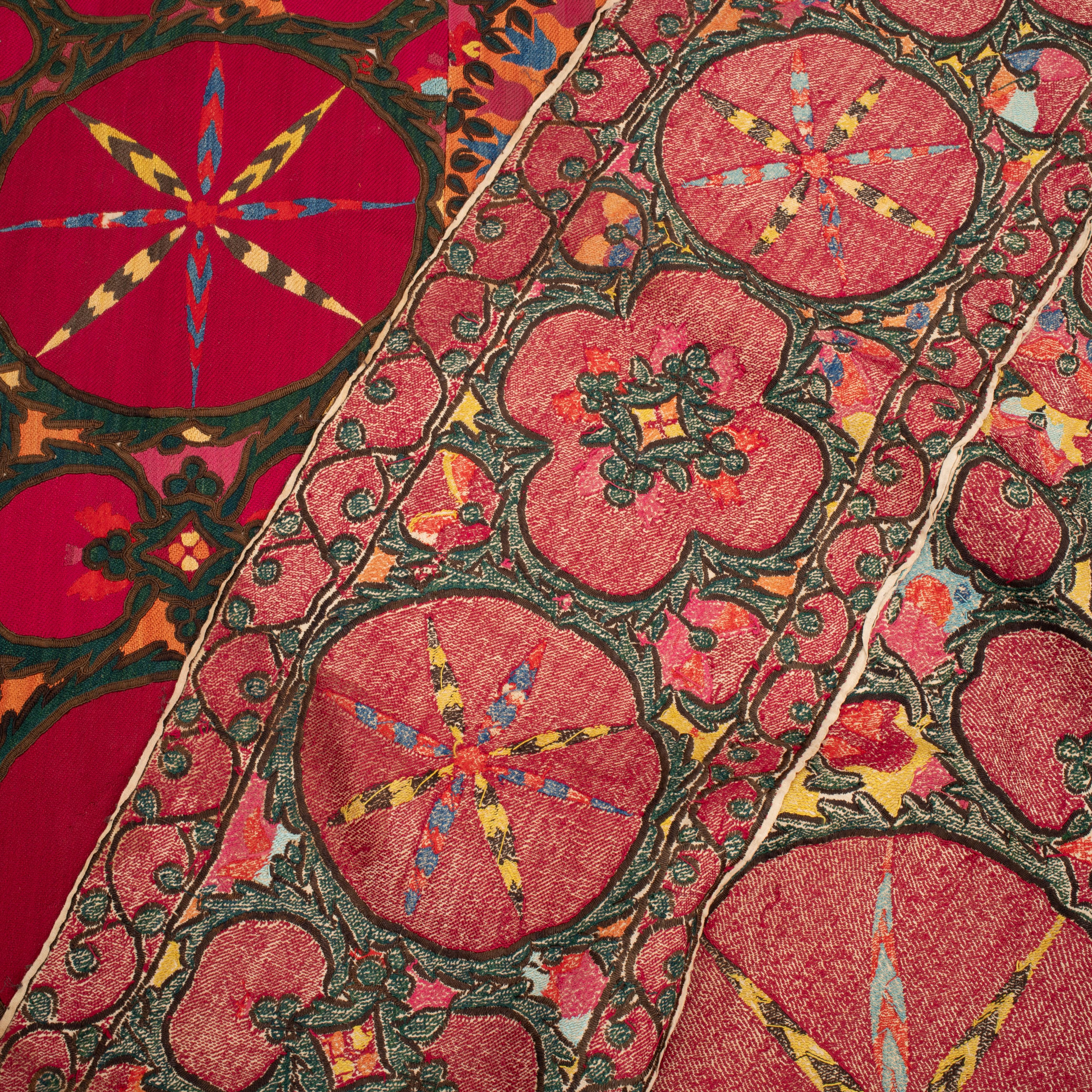 Fully Embroidered Antique Suzani from Pishkent, Uzbekistan, Late 19th C. For Sale 11
