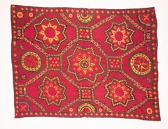 Suzani antiguo totalmente bordado de Pishkent, Uzbekistán, finales del siglo XIX