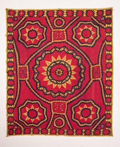 Fully Embroidered Antique Suzani from Pishkent, Uzbekistan, Late 19th C