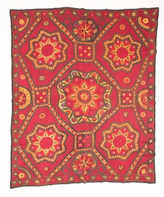 Fully Embroidered Antique Suzani from Pishkent, Uzbekistan, Late 19th C.