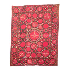 Fully Embroidered Antique Suzani from Pishkent, Uzbekistan, Late 19th C.