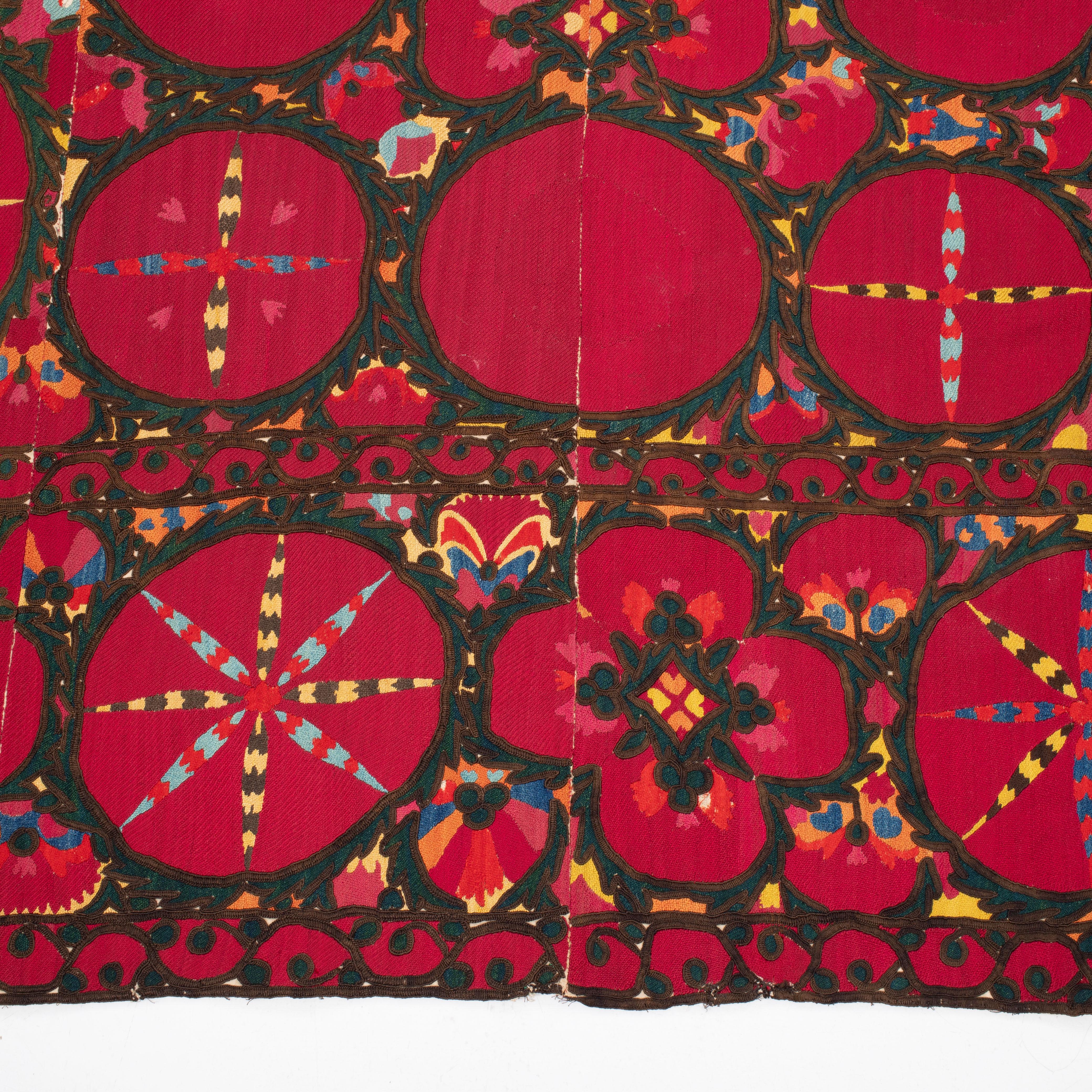 Silk Fully Embroidered Antique Suzani from Pishkent, Uzbekistan, Late 19th C. For Sale