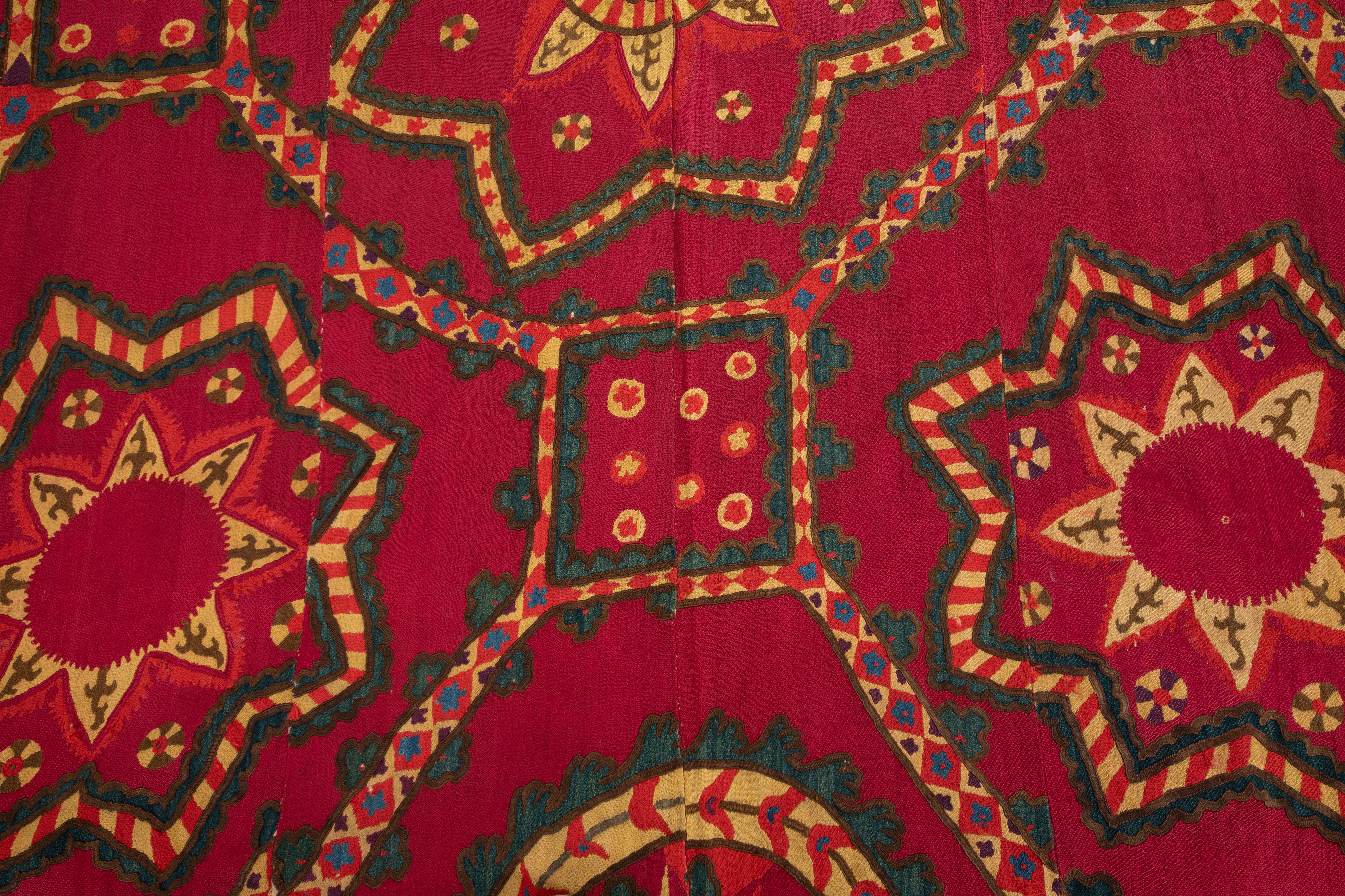 Fully Embroidered Antique Suzani from Pishkent, Uzbekistan, Late 19th C. For Sale 1