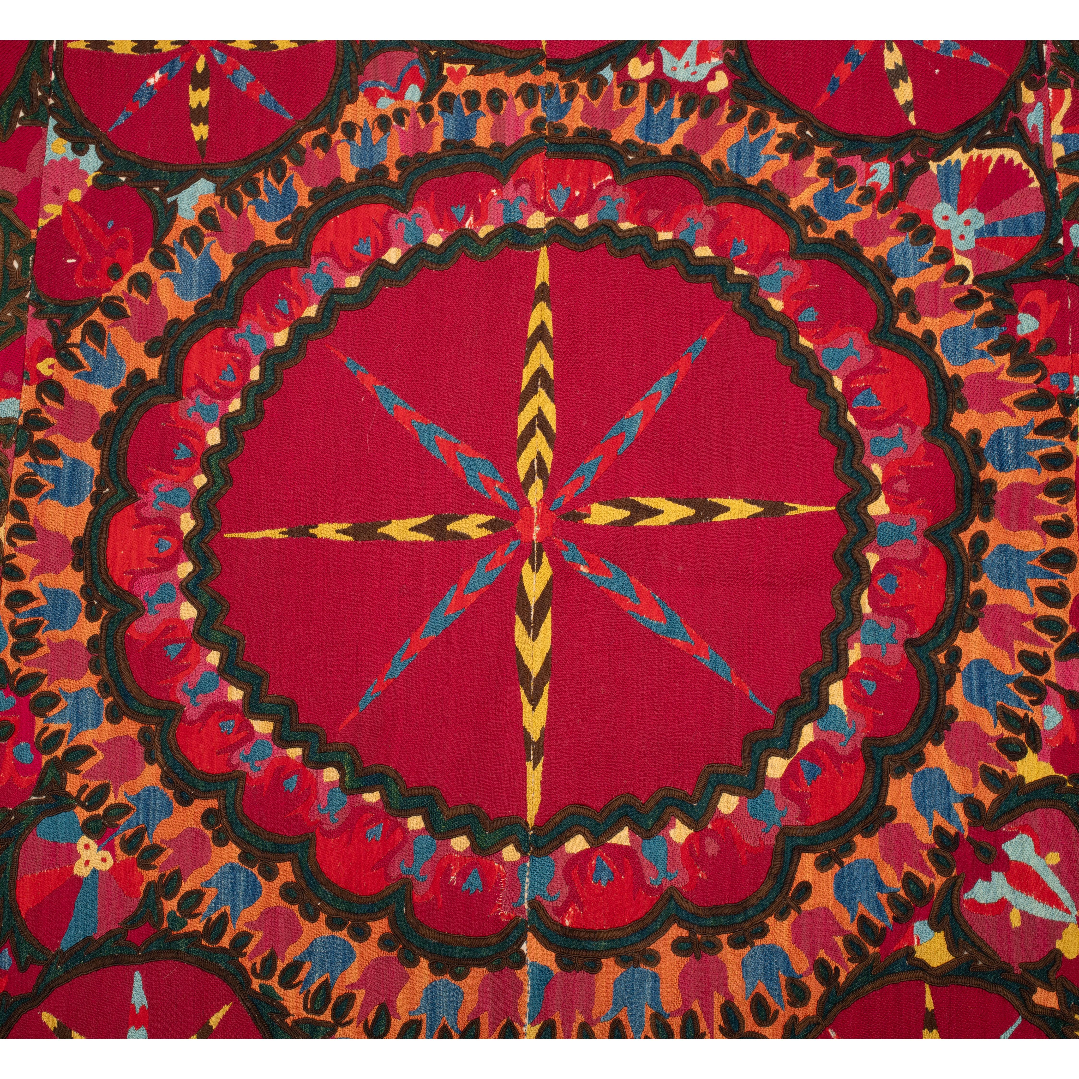 Fully Embroidered Antique Suzani from Pishkent, Uzbekistan, Late 19th C. For Sale 1